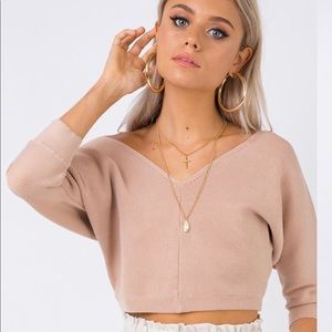 Princesspolly Love more Knit Top Nude